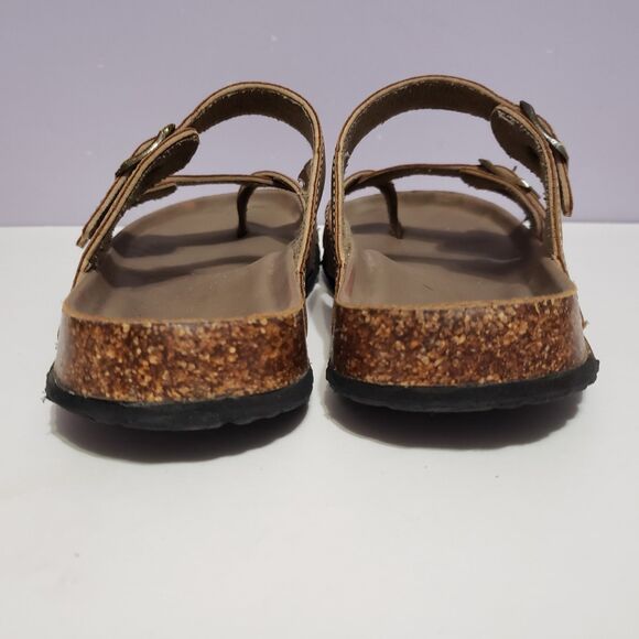 Aloha Island Brown Women's Footbed Slip On Sandals Sz 10 - Picture 4 of 8